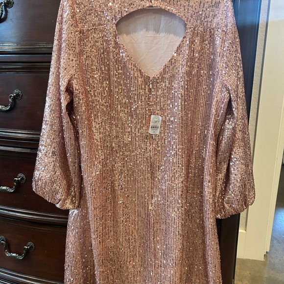Loft pink sequin dress NWT - Picture 2 of 4